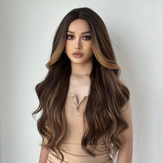 Long Wavy Butterfly Haircut Wig Synthetic Fiber Hair Replacement Women