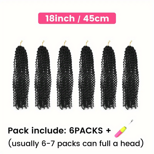 6pack 45 Passion Twist Braids Hair Pieces Synthetic Crochet Hair Extensions