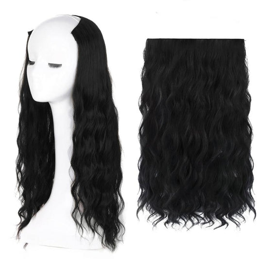 8 Cm Full Head Long Corn Wave Clip In Hair Extensions Brown