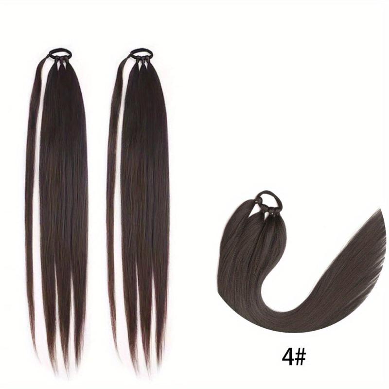 PreStretched Braided Ponytail With Elastic Hair Rope Long Ponytail