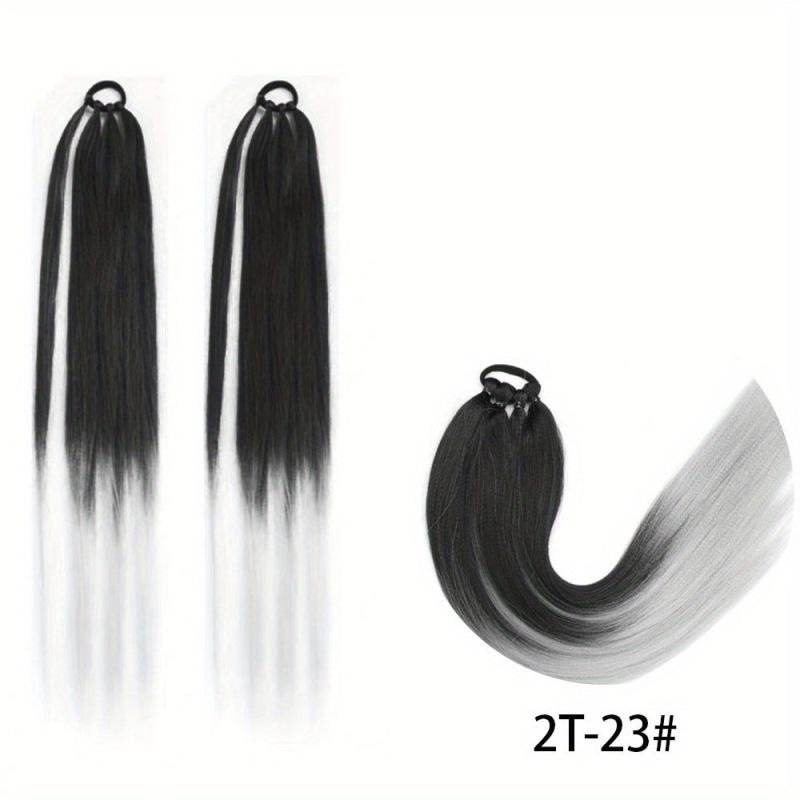 PreStretched Braided Ponytail With Elastic Hair Rope Long Ponytail