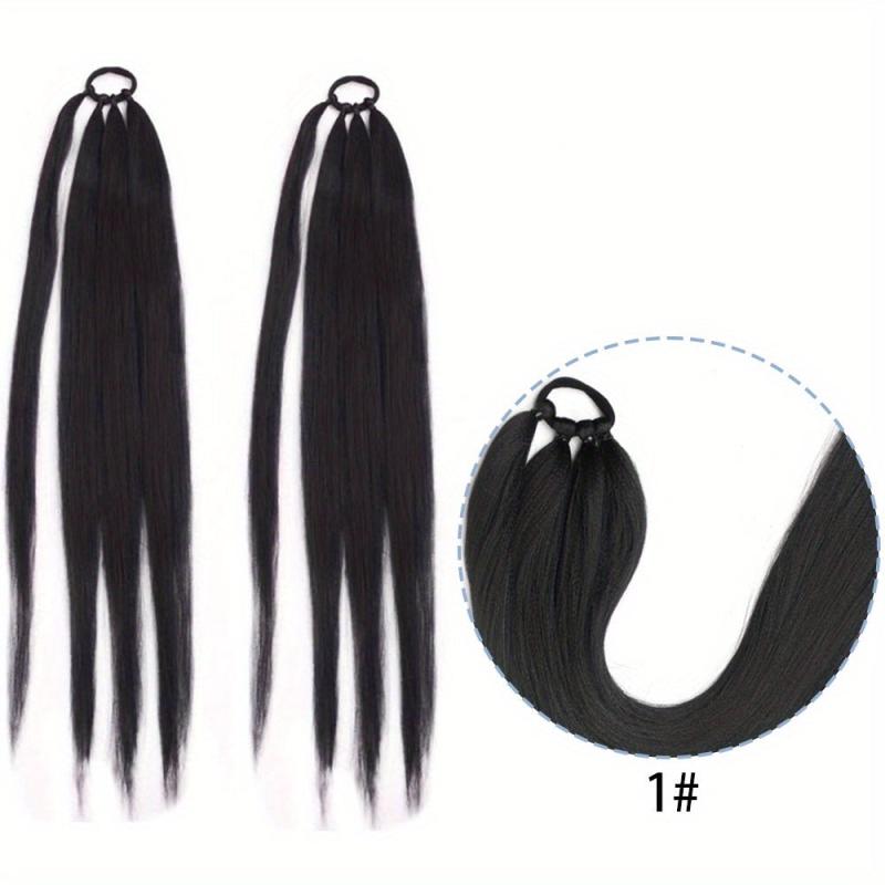 PreStretched Braided Ponytail With Elastic Hair Rope Long Ponytail