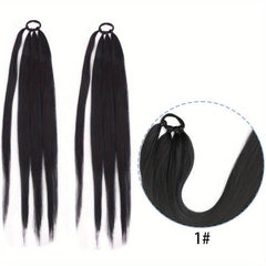 PreStretched Braided Ponytail With Elastic Hair Rope Long Ponytail