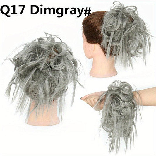 Synthetic Hair Bun Messy Curly Wavy Hair Pieces Rubber Band Scrunchie