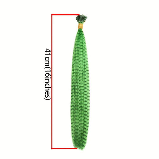 Colorful Feather Crochet Hair Extensions Synthetic Hair Pieces
