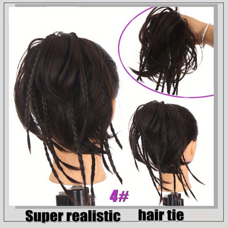 Women's Hair Bun Band Twists Braid Pony Tail Loop Net Red Medium Long