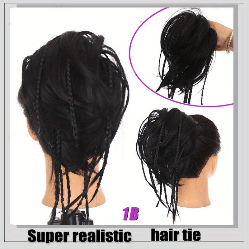 Women's Hair Bun Band Twists Braid Pony Tail Loop Net Red Medium Long