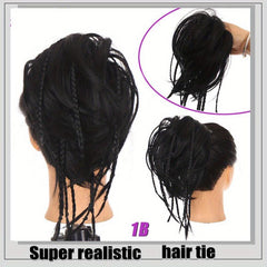 Women's Hair Bun Band Twists Braid Pony Tail Loop Net Red Medium Long