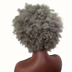 Short Synthetic Afro Wigs For Women African 99J Grey Fluffy Soft