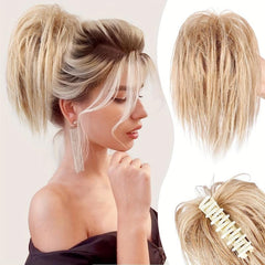 Curly Wavy Chignon Bun Hair Extension Claw Clip In Hair Piece