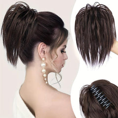 Curly Wavy Chignon Bun Hair Extension Claw Clip In Hair Piece