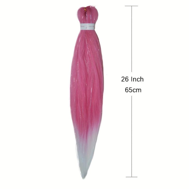 Y2K 2 Tones Tinsel Hair Extension Long Straight Colorful Synthetic Crochet Hair