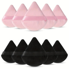 10 Triangle Cosmetic Powder Puffs Reusable Soft Plush Makeup Foundation Sponge