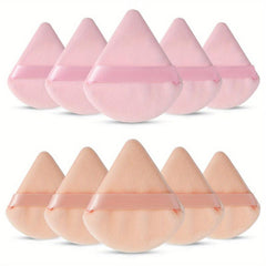 10 Triangle Cosmetic Powder Puffs Reusable Soft Plush Makeup Foundation Sponge