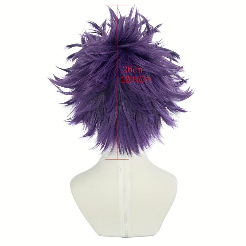 Purple Short Straight Anime Cosplay Wig Halloween Thanksgiving Christmas School