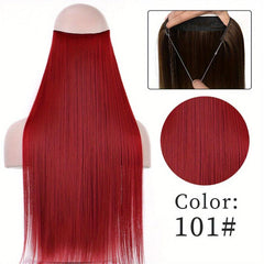Invisible Fish Line Hair Extensions Straight Wig Piece Hairpiece