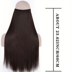 Invisible Fish Line Hair Extensions Straight Wig Piece Hairpiece