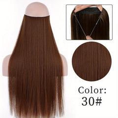 Invisible Fish Line Hair Extensions Straight Wig Piece Hairpiece