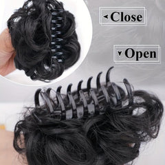 Messy Curly Clip Claw In Hair Hairpieces Wavy Curly Ponytail Extensions