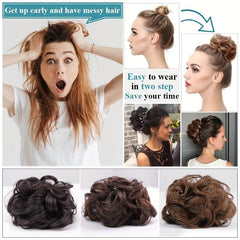 Messy Curly Clip Claw In Hair Hairpieces Wavy Curly Ponytail Extensions