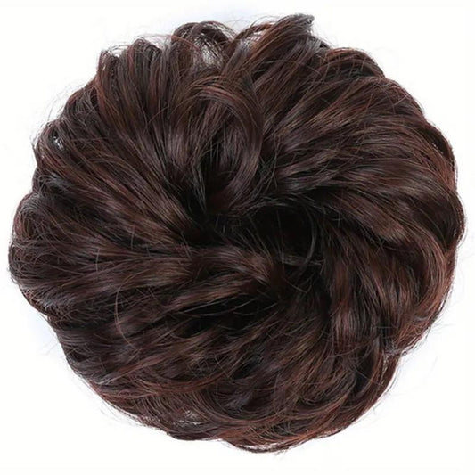 Curly Wavy Hairpieces for Women Messy Hair Bun Elastic Hair Bands