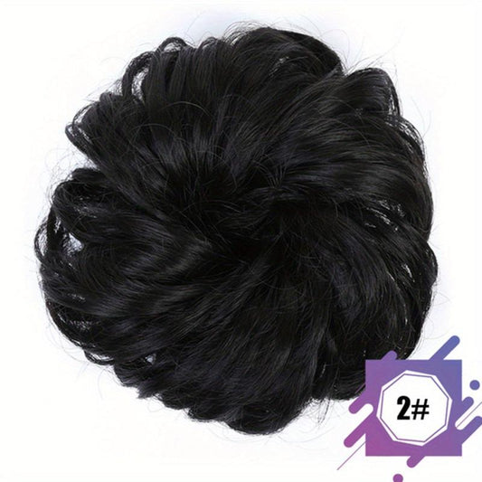 Messy Donut Hair Buns Updo Chignon Elastic Hair Rope Extensions Daily Use