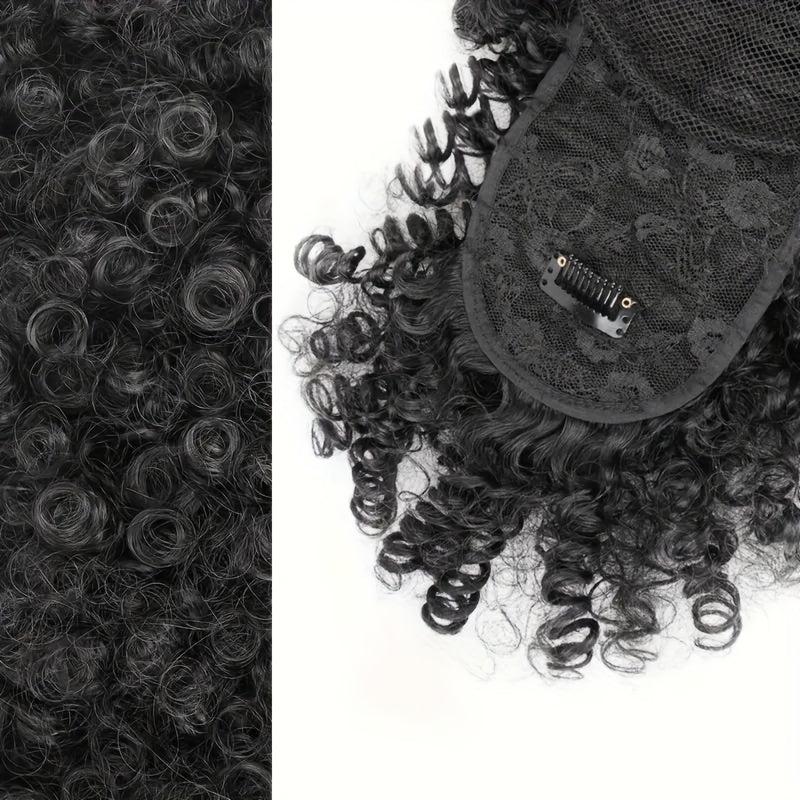 Kinky Curly Ponytail with Bangs Hairpiece