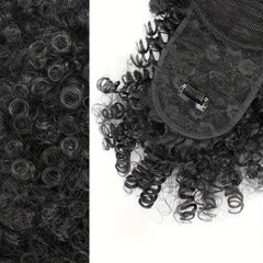 Kinky Curly Ponytail with Bangs Hairpiece