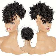 Kinky Curly Ponytail with Bangs Hairpiece