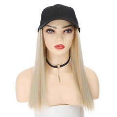 Blonde Hat Wig Baseball Cap Hair Extensions