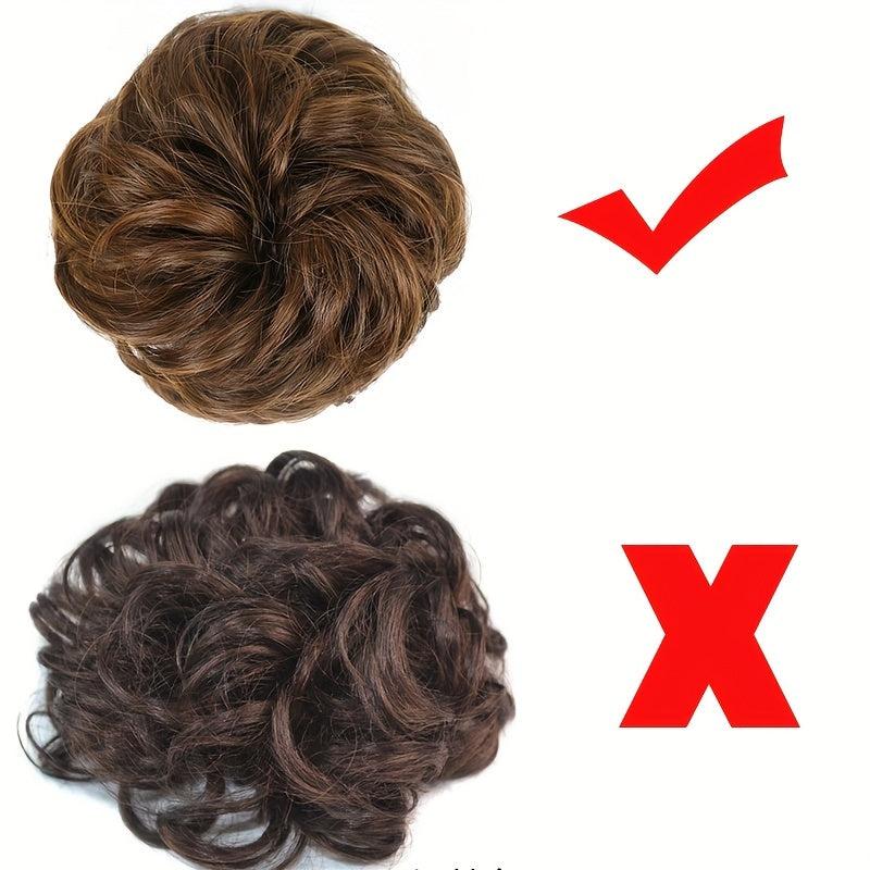 Donut Hair Buns Updo Chignon With Rubber Band Synthetic Hair Extensions