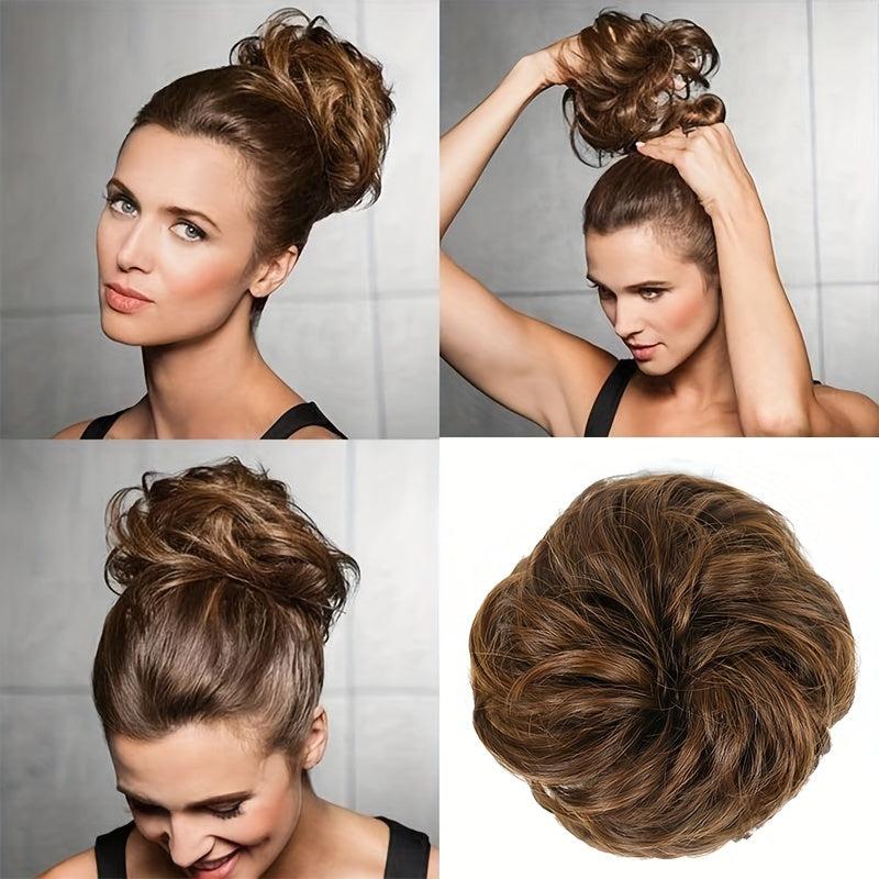 Donut Hair Buns Updo Chignon With Rubber Band Synthetic Hair Extensions