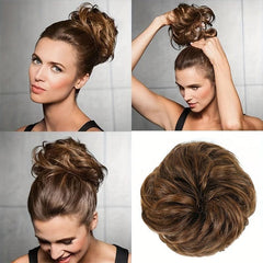 Donut Hair Buns Updo Chignon With Rubber Band Synthetic Hair Extensions