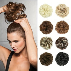 Donut Hair Buns Updo Chignon With Rubber Band Synthetic Hair Extensions