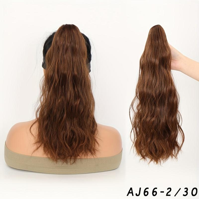 Medium Long Curly Wavy Ponytail Extensions Synthetic Clip In Hair Extensions