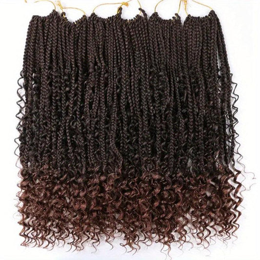 6Packs 50 Curly Ends Goddess Box Braids Crochet Hair Extensions