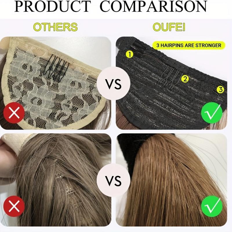 Long Straight Ponytail Extension Wrap Around Fluffy Synthetic Hairpiece