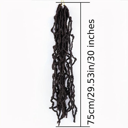 30inch Braided Dreadlocks Crochet Wig Curly Synthetic Hair 1B