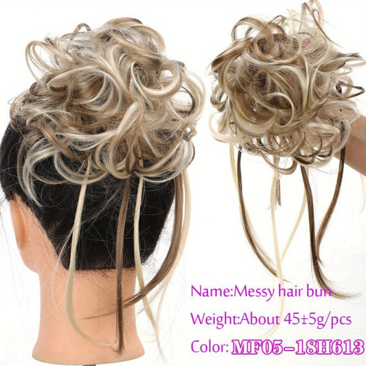 Curly Donut Messy Chignon Scrunchies Hair Bun Updo Hairpieces