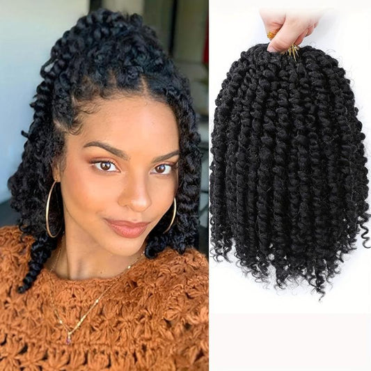 25cm Passion Twist Hair 12 Strands Pack Pre-looped Braiding Extension 1B TBUG