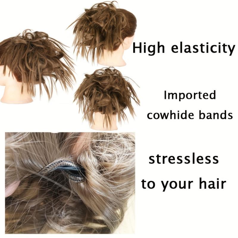Messy Bun Hair Piece Elastic Rubber Band Hair Extensions Hairpiece