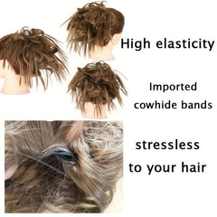 Messy Bun Hair Piece Elastic Rubber Band Hair Extensions Hairpiece