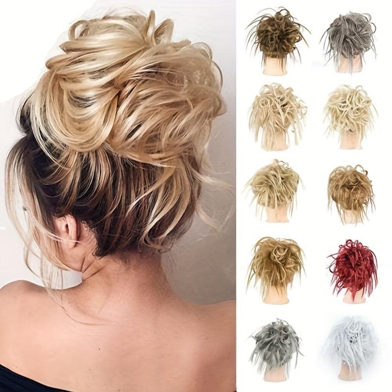 Messy Bun Hair Piece Elastic Rubber Band Hair Extensions Hairpiece