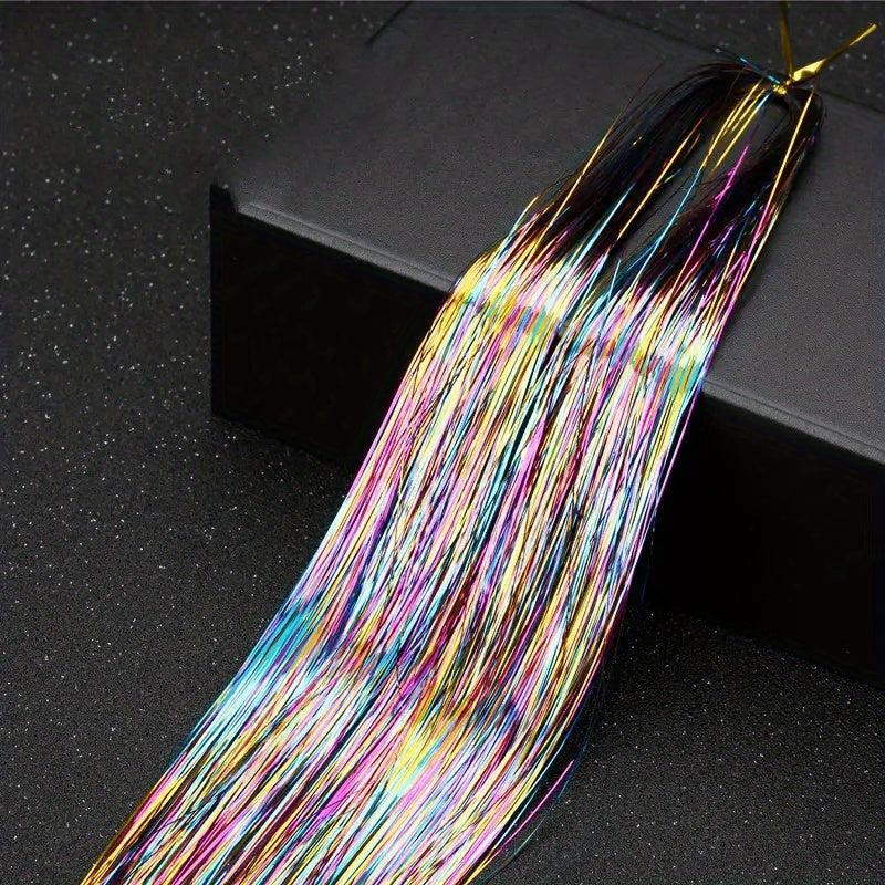 12 Colors Hair Tinsel Strands Kit - Sparkling Hair Glitter Extensions