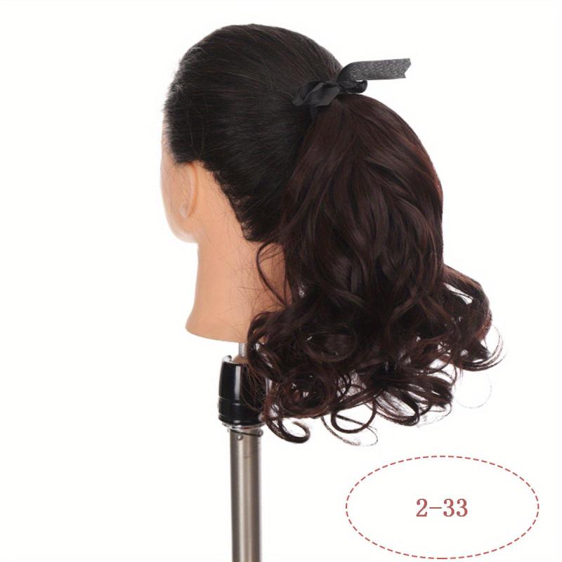 Short Curly Wavy Ponytail Extensions with Ribbon Tie for Daily Use