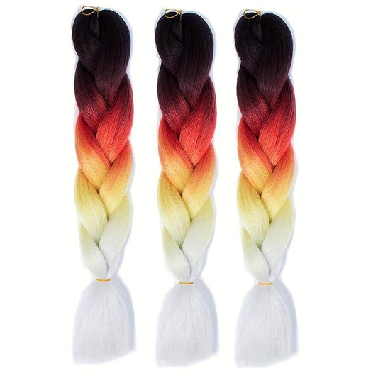 4 Tones Ombre Braiding Hair Extensions 24 Inch 3 Packs Synthetic