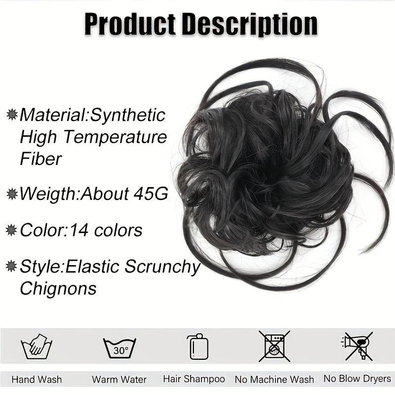 Synthetic Hair Bun Scrunchie Chignon Elastic Hair Extensions