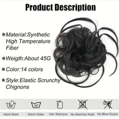 Synthetic Hair Bun Scrunchie Chignon Elastic Hair Extensions