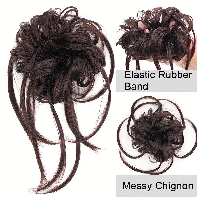 Synthetic Hair Bun Scrunchie Chignon Elastic Hair Extensions