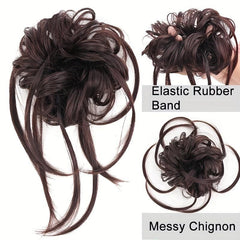 Synthetic Hair Bun Scrunchie Chignon Elastic Hair Extensions